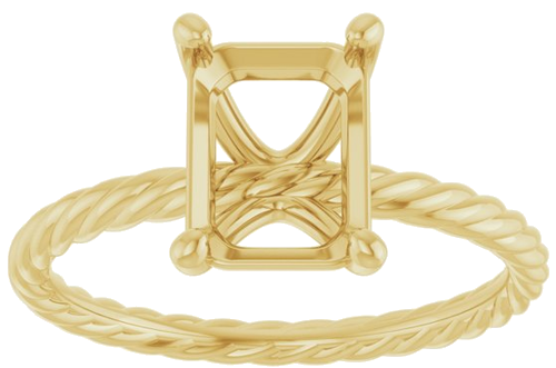 Sužadėtuvių Žiedas „Solitaire Rope“ 14k yellow gold Emerald 9mm x 7mm (3)