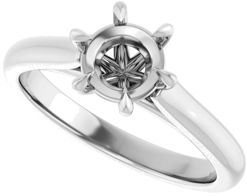 Sužadėtuvių Žiedas „Claw-Prong“ 14k white gold Round 6.5mm (5)