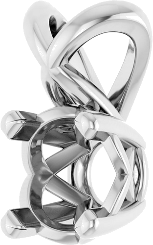 14K White 5 mm Round Solitaire Pendant Mounting (2)