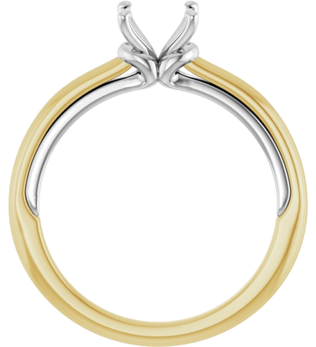 Sužadėtuvių Žiedas „Solitaire“ 14k yellow/white gold Round 6.5mm (2)