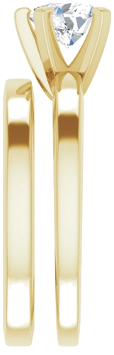 14K Yellow 6x6 mm Heart Solitaire Engagement Ring Mounting (9)