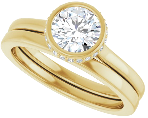 Sužadėtuvių Žiedas „Hidden Halo-Style“ 14k yellow gold Round 6mm (10)