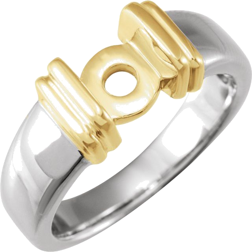 Sužadėtuvių Žiedas „Channel-Set Solitaire“ 14k white/yellow gold Round 5.8mm (1)