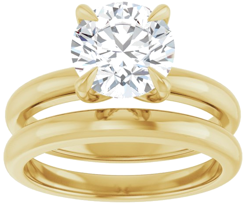 14K Yellow 8 mm Round Solitaire Engagement Ring Mounting (8)