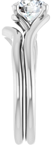 Sužadėtuvių Žiedas „Bypass“ 14k white gold Round 6.5mm (9)