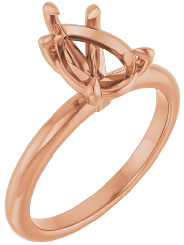 Sužadėtuvių Žiedas „Claw-Prong“ 14k rose gold Pear 10mm x 7mm (1)