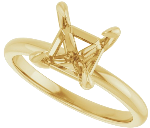 Sužadėtuvių Žiedas „Solitaire“ 585 Geltonojo Aukso Asscher 7mm (5)