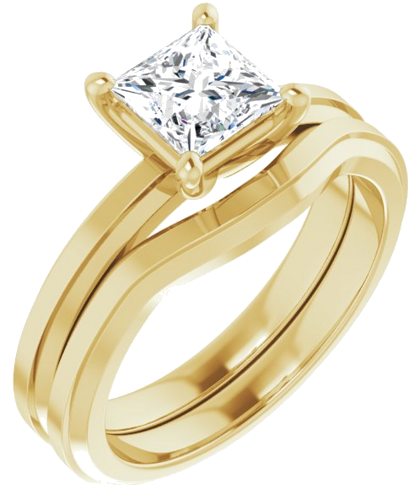 Sužadėtuvių Žiedas „Solitaire“ 14k yellow gold Square 5.5mm (6)