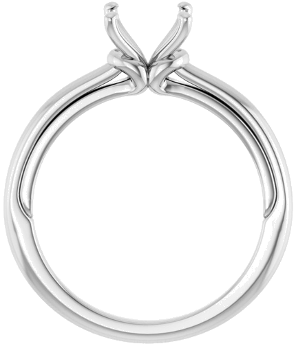 14K White  7.4 mm Round Solitaire Engagement Ring Mounting (2)
