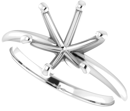 14K White  9 mm Round Solitaire Engagement Ring Mounting (5)