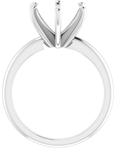 14K White  10 mm Round Solitaire Engagement Ring Mounting (2)