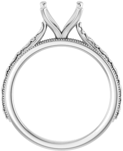 Sužadėtuvių Žiedas „Solitaire Sculptural“ 14k white gold Oval 10mm x 8mm (2)