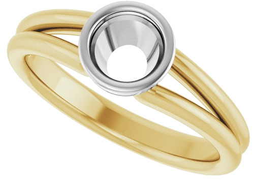 Sužadėtuvių Žiedas „Bezel-Set Solitaire“ 14k yellow/white gold Round 5.5mm (5)