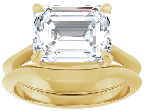 Sužadėtuvių Žiedas „Claw-Prong Solitaire“ 14k yellow gold Emerald 10mm x 8mm (8)