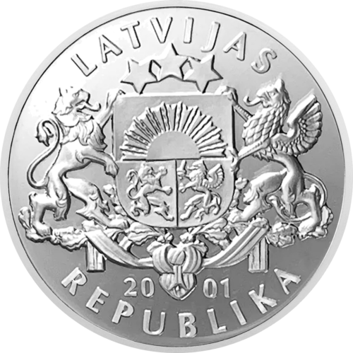 1 Lats Ice Hockey 2001 Latvia Silver Coin (2)