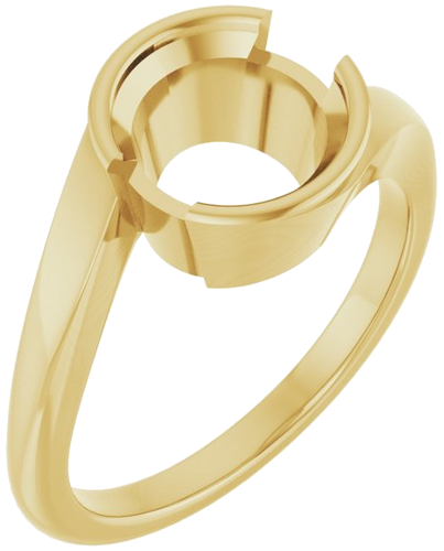 Sužadėtuvių Žiedas „Half-Bezel Solitaire“ 14k yellow gold Round 8.2mm (1)