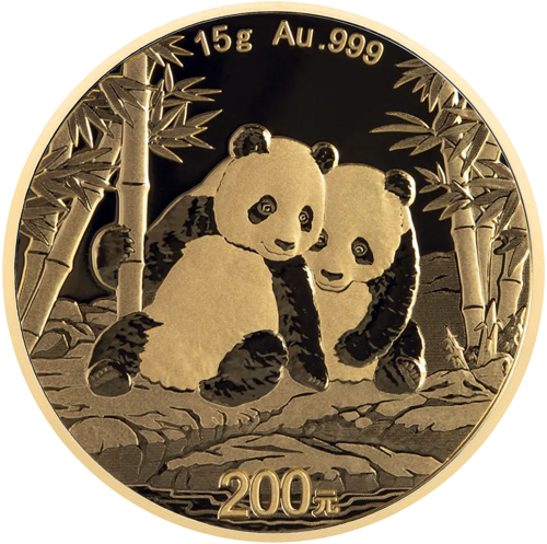 15 g Ķīnas 200 juaņu zelta monēta - Panda 2026 (1)