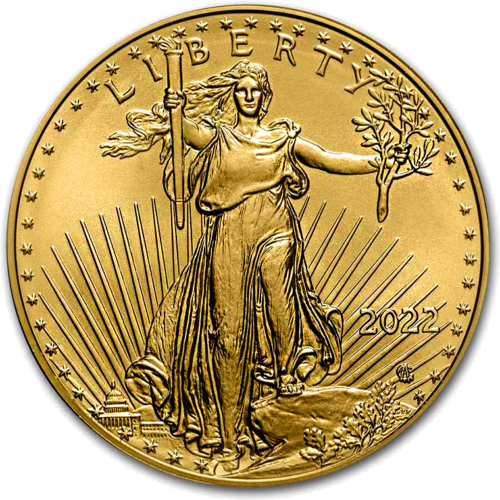 1 oz Amerikas Ērglis 2022 ASV zelta monēta (2)
