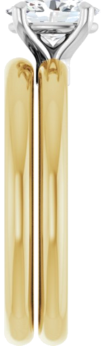 Sužadėtuvių Žiedas „Claw-Prong Euro Shank“ 14k yellow/white gold Oval 7mm x 5mm (9)