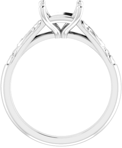 Sužadėtuvių Žiedas „Solitaire“ 14k white gold Square 6mm (2)