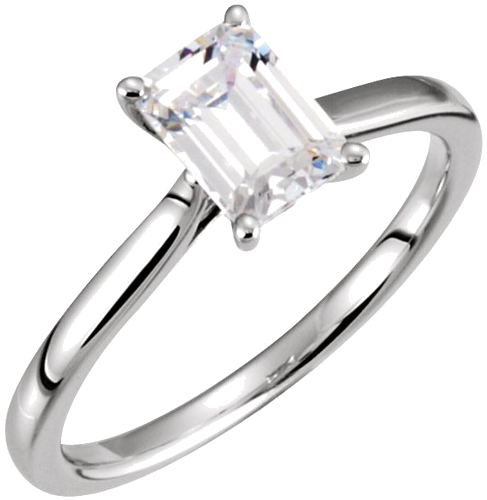 Sužadėtuvių Žiedas „Solitaire“ 585 Baltojo Aukso Emerald 7mm x 5mm (3)