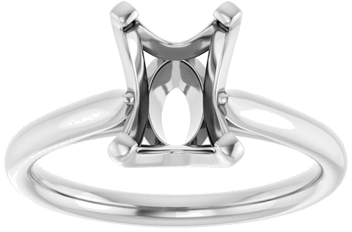 Sužadėtuvių Žiedas „Solitaire“ 585 Baltojo Aukso Emerald 8mm x 6mm (3)