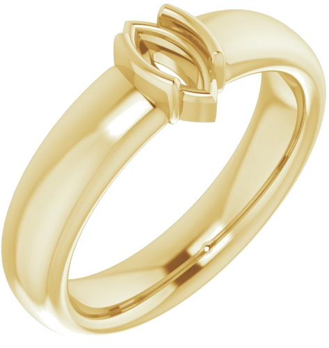 Sužadėtuvių Žiedas „Half-Bezel Solitaire“ 14k yellow gold Marquise 7mm x 3.5mm (1)