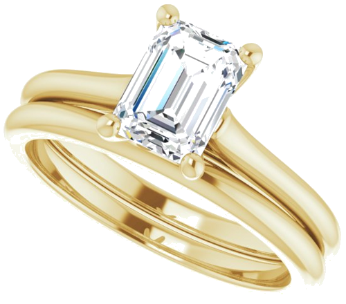 14K Yellow 7x5 mm Emerald Solitaire Engagement Ring Mounting (10)