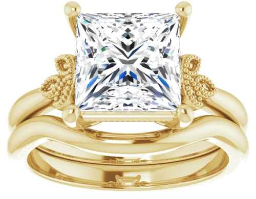 Sužadėtuvių Žiedas „Solitaire“ 14k yellow gold Square 8mm (8)