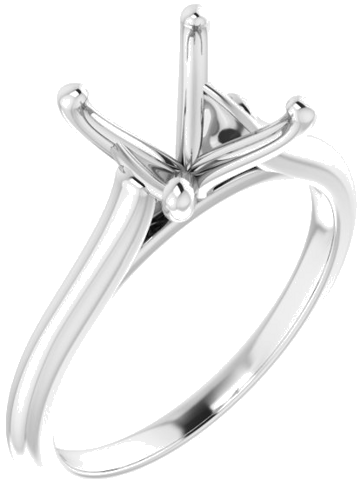 Sužadėtuvių Žiedas „Accented“ 14k white gold Round 8.8mm (1)