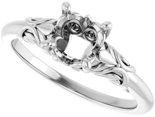 Sužadėtuvių Žiedas „Solitaire“ 14k white gold Round 6.5mm (5)
