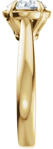 Sužadėtuvių Žiedas „Claw-Prong Solitaire Bezel-Style“ 14k yellow gold Oval 10mm x 8mm (4)