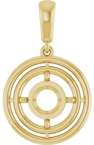 Pakabukas „Solitaire“ 14k yellow gold Round 8mm (1)