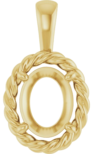Pakabukas „Rope“ 585 Geltonojo Aukso Oval 9mm x 7mm (1)