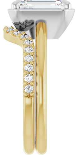 Sužadėtuvių Žiedas „Claw-Prong Solitaire Bezel-Style“ 14k yellow/white gold Emerald 9mm x 7mm (9)