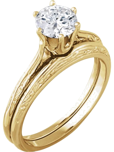 14K Yellow 5.8 mm Round Engagement Ring Mounting (4)