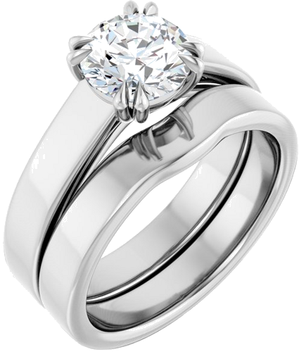 14K White 7 mm Round Solitaire Engagement Ring Mounting (6)