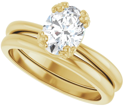 Sužadėtuvių Žiedas „Solitaire“ 14k yellow gold Oval 8mm x 6mm (10)
