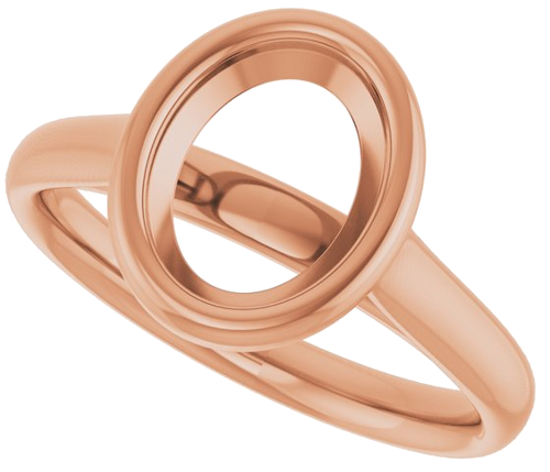 Sužadėtuvių Žiedas „Bezel-Set Solitaire“ 14k rose gold Oval 9mm x 7mm (5)