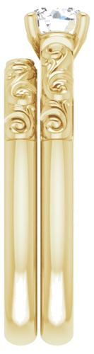 Sužadėtuvių Žiedas „Solitaire“ 14k yellow gold Round 4.8mm (9)