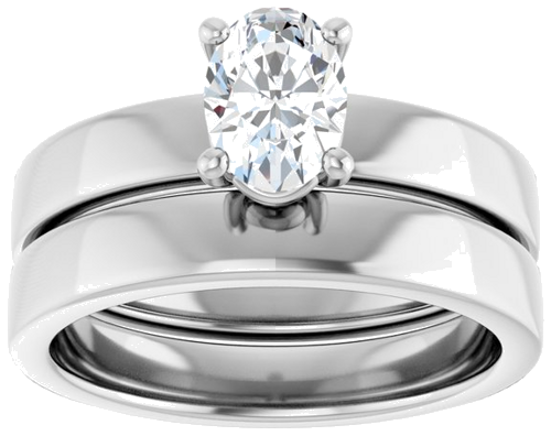 Sužadėtuvių Žiedas „Solitaire“ 925 Sidabro Oval 7mm x 5mm (8)