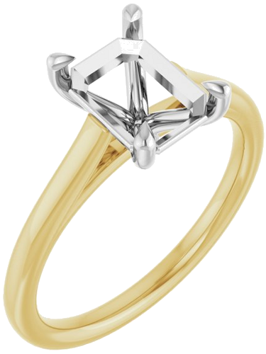 Sužadėtuvių Žiedas „Claw-Pong“ 14k yellow/white gold Emerald 8mm x 6mm (1)