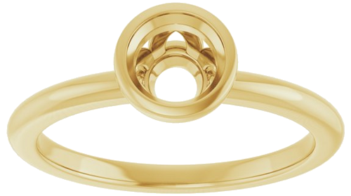 Sužadėtuvių Žiedas „Bezel-Set“ 14k yellow gold Round 5.5mm (3)