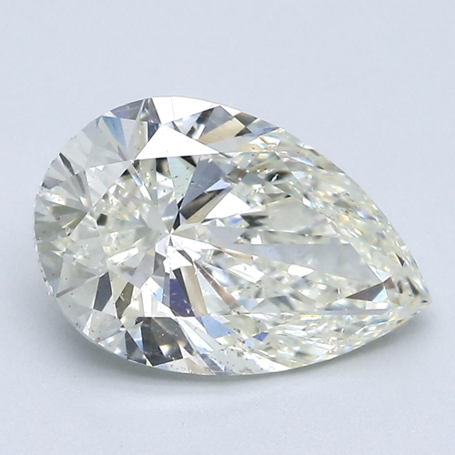 2.6 carat K-SI2 Natūralus Pear Deimantas (1)