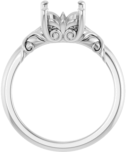 Sužadėtuvių Žiedas „Solitaire“ 14k white gold Emerald 9mm x 7mm (2)