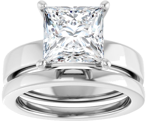 Sužadėtuvių Žiedas 14k white gold Square 8mm (8)