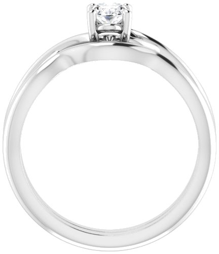 Sužadėtuvių Žiedas „Solitaire“ 14k white gold Oval 6mm x 4mm (7)