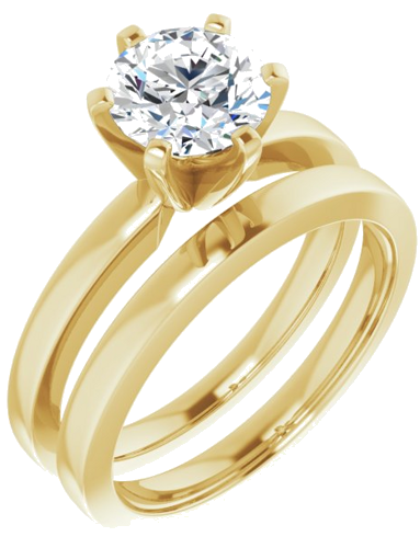 14K Yellow 7 mm Round Solitaire Engagement Ring Mounting (6)