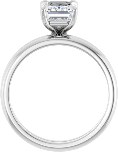 14K White  8x6 mm Emerald Solitaire Engagement Ring Mounting (7)