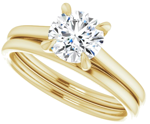 18K Yellow  6.5 mm Round Solitaire Engagement Ring Mounting (10)
